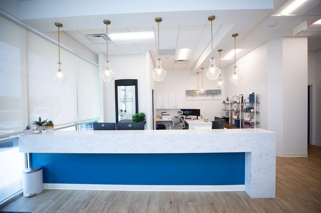 Westfield reception area at Harmony Dentistry